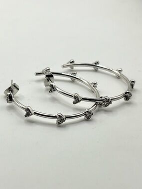 Kendra Scott Rhodium Plated Haven Heart Hoop Earrings